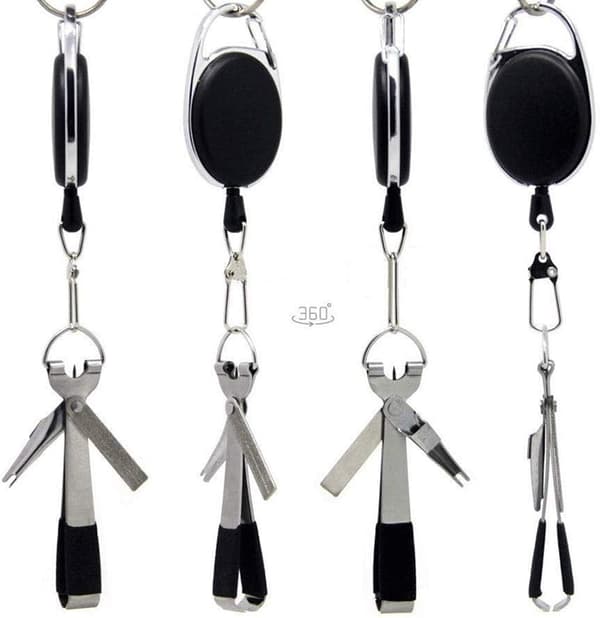 Quick Knot Tying Tool 3 Set Stainless Steel 4 in 1 Tool Including Quick Knot Tier Fly Line Clipper Hook Sharpener Hook Eye Needle