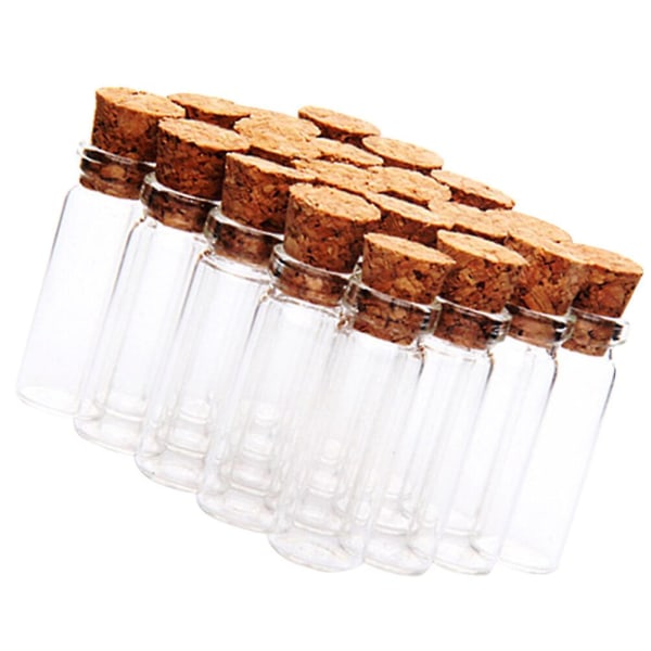 24 st Korkglasflaskor Transparenta Önskeburkar Mini Driftsflaska Te-förpackningsflaskor Glasflaska Blomma Teflaska För Hemfest (55ml) Khaki 3X6CM Khaki 3X6CM