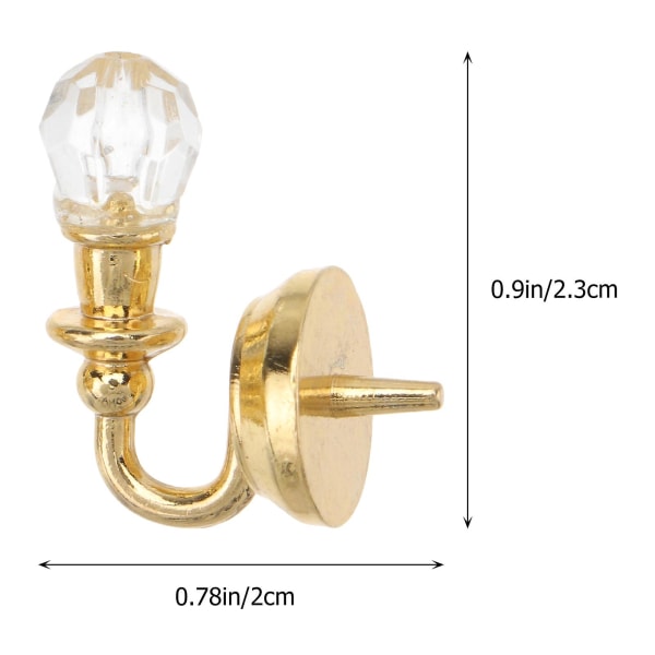 2st Dekorativ Lampa Mini Vägglampa Fairy House Tillbehör Mini Heminredning Gyllene2,3x2cm Golden 2.3x2cm