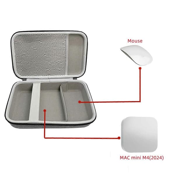 Hard Case for Apple Mac Mini M4 Strong Bag Holds Mouse Power Cable EVA Storage Bag