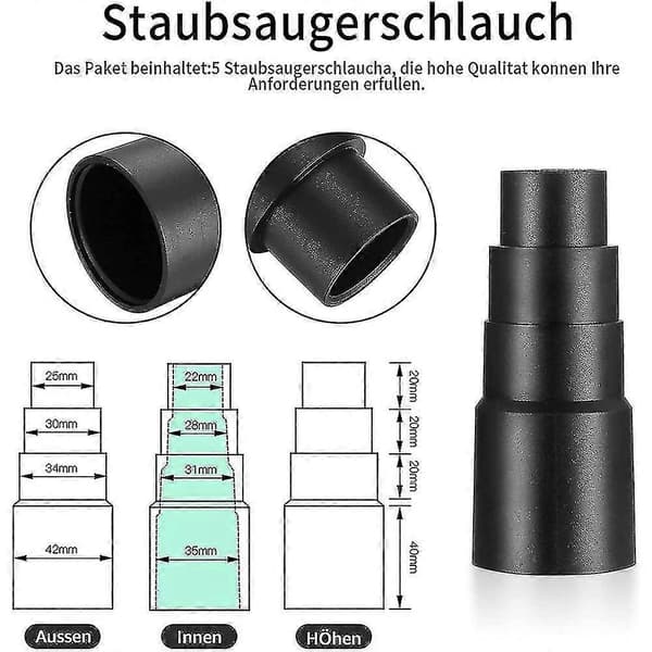 6 Pieces Vacuum Cleaner Adapter, Universal Vacuum Cleaner Adapter, Vacuum Hose Converter, V