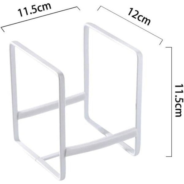 Oppvaskstativ i Metall, Tallerkenhylle, Plateholder, Skap Oppbevaringsstativ, Potte- og Loksholder, Benkeplateorganisator - Hvit