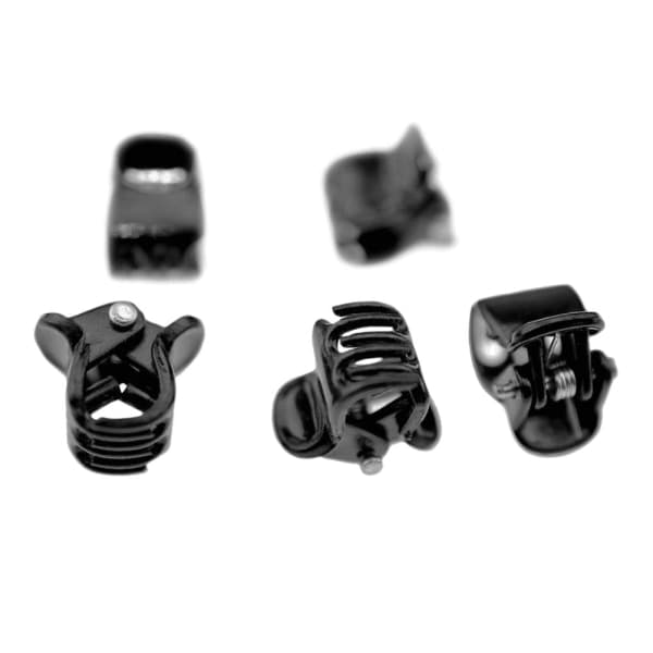 100x Small Hair Clips - Black Black
