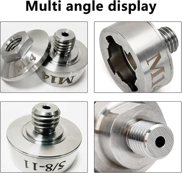 Angle Grinder Accessories, M14 X-Lock Adapter with M14 Locking Nut for Locking onto M14 Thread. Useful Stainless Steel Adapter for Angle Grinder Diamond.