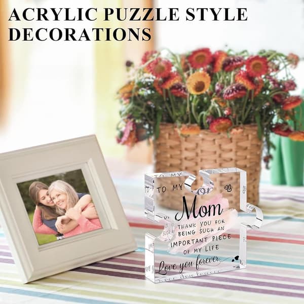 wxsp 1 stk gravert akrylblokkpuslespill, bursdagsgave til mamma, morsdagsgave, valentinsdagsgave til mamma, julegave til