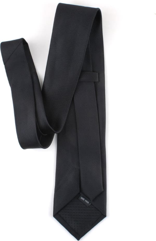 Andyou Men's Tie - Classic Braided Style - 8CM Formal Jacquard Collar with Fine Thread - Polyester Silk Material - Black