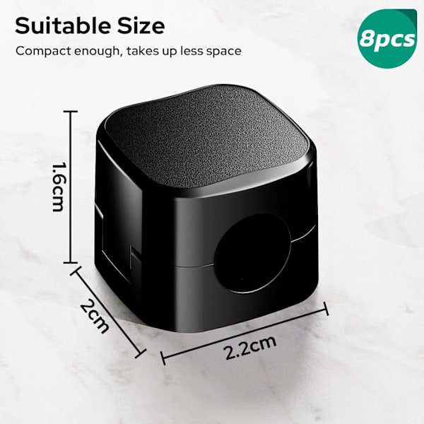 Cable Clips, 8 Pcs Magnetic Cable Organizer with Adhesive, Cable Management Clips, for USB Charging Cable
