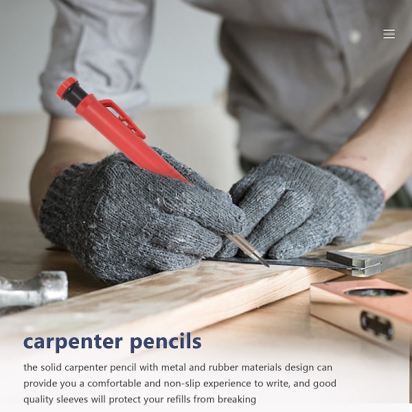 Solid Carpenter Penna med Vässare Mekaniska pennor kompatibel med trägolv Marker Carpenters Drawin