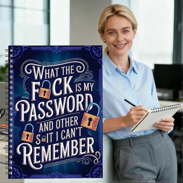 Password Manager Book - Spiral-Bound Login Journal (14.5x21 cm), Robust Modern Security Information Manager, Practical Tool Accessory