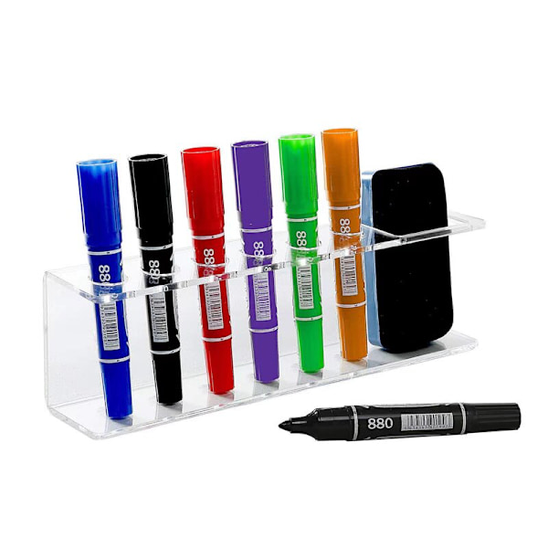 Transparent akryl penneholder med 6 huller 1 stk
