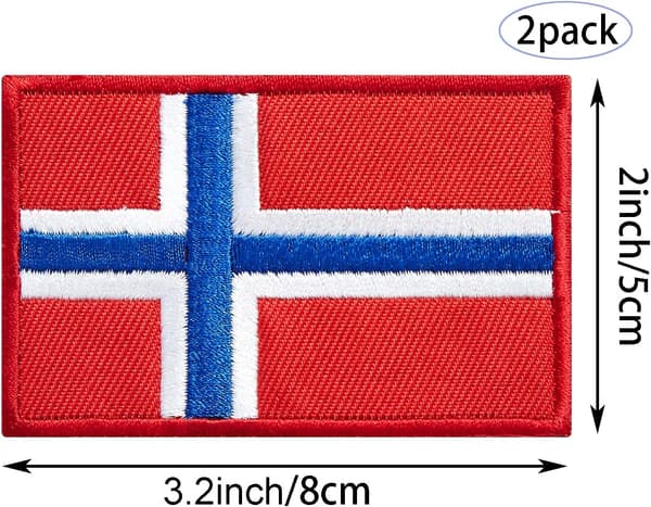 MH-2 Pakka Norjan lippumerkit Norjan liput brodeeratut merkit Ei