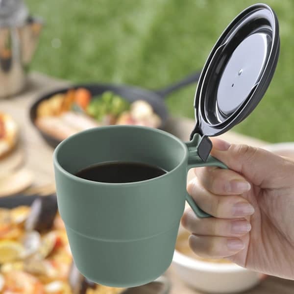 Sammenfoldelig Vandflaske - Sammenfoldelig Kop i Rustfrit Stål og Silikone - Genanvendelig Drikkekop til Vandring, Rejser og Picnic