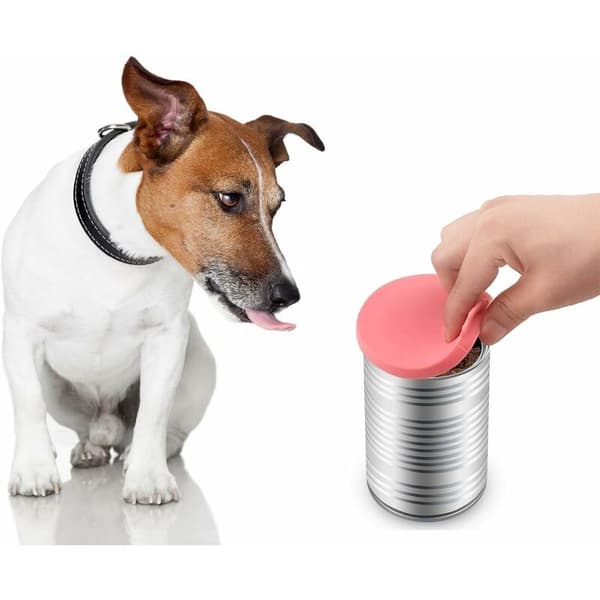 3-pack silikonlock för hund- och kattmatburkar, universell storlek, passar M