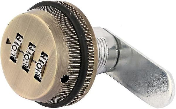 Combination Lock Zinc Alloy Robust Numeric Code Combination Cam Security Lock Keyless Mailbox Cabinet Drawer (1 pc, Bronze Color)