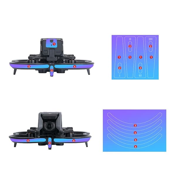 Fluoresoivat tarrat yölentoon PVC-tarra Avata-dronetarvikkeisiin