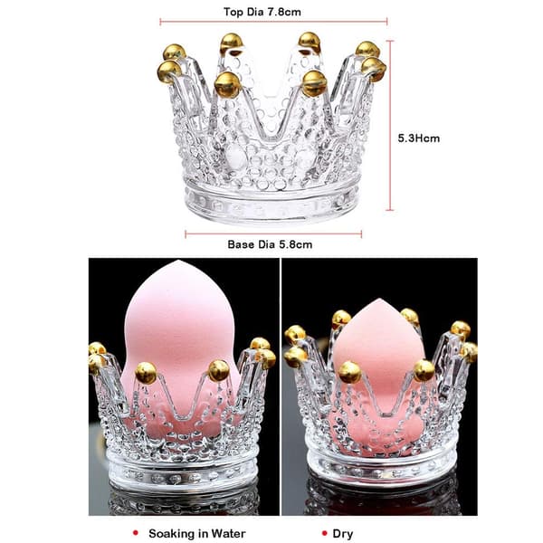 Beauty Sponge Holder Clear Glass Puff Beauty Egg Storage Rack