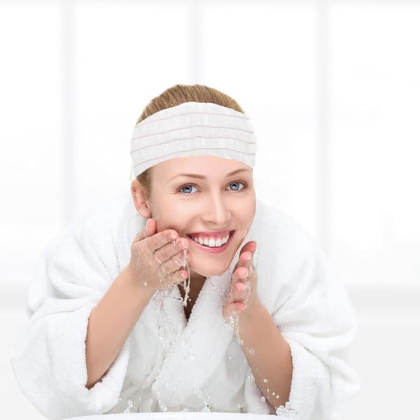100 stk. lyserøde non-woven elastiske hårbånd til spa-ansigtsvask og makeup, bløde hårbånd til skønhedssalon og hudpleje