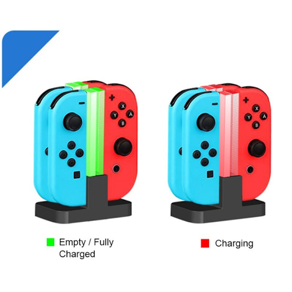 Kontrollerråddare Kompatibel med Nintendo Switch Modell Laddningsdockningsstation Laddningsstation för Switch med USB Typ-C Svart