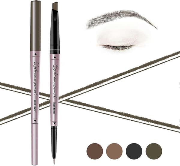 Dual Ended Eyebrow Pencil Waterproof Brow Pen Smudge-Proof Long Lasting Eye Makeup 1-Pack