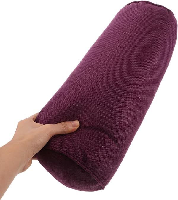 Violetti pyöreä joogatyyny selkä- ja jalkatueksi, mukava polyesterityyny