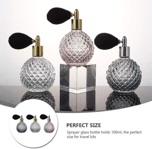 Refillable Perfume Bottle, 100ml Retro Style Refillable Perfume Bottle, Glass Perfume Bottle
