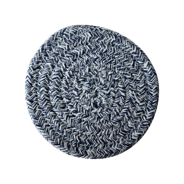 11 cm - Mørkeblå blomstret garn - Sett med 4 sklisikre, stilige, multifunksjonelle vevde bomullsgarnunderlegg for matlaging og baking