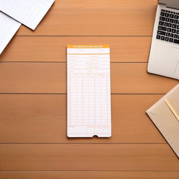 Employee Attendance Time Card Paper 100 Sheets Random Color[DB]