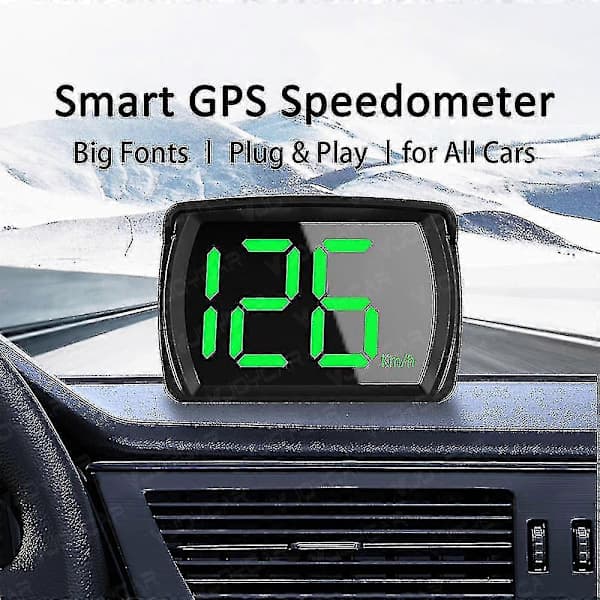 Senaste GPS HUD Digital Hastighetsmätare Plug & Play Alla Bilar Stor Font Kmh Mph Biltillbehör [DB]