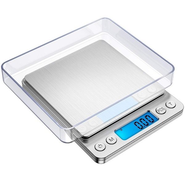 Precisions Vågskala 500g/0.01g, Köksvåg/Fickvåg/Smyckesvåg, Högprecision Elektronisk Vågskala, Bakgrundsbelyst LCD-Skärm,