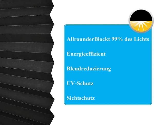 Blackout Blinds, Side Pull & Spring Blinds, 90 x 180 cm