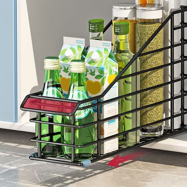 1 pc kitchen shelf under sink organizer cabinet storage shelf lid and spice jar organizer for kitchen counter A