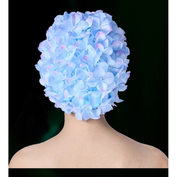 Kukkaterälehti Naisten cap Naisten Retro-uimahattu pitkät/lyhyet hiukset Käsintehdyt kukat Pink 1pcs