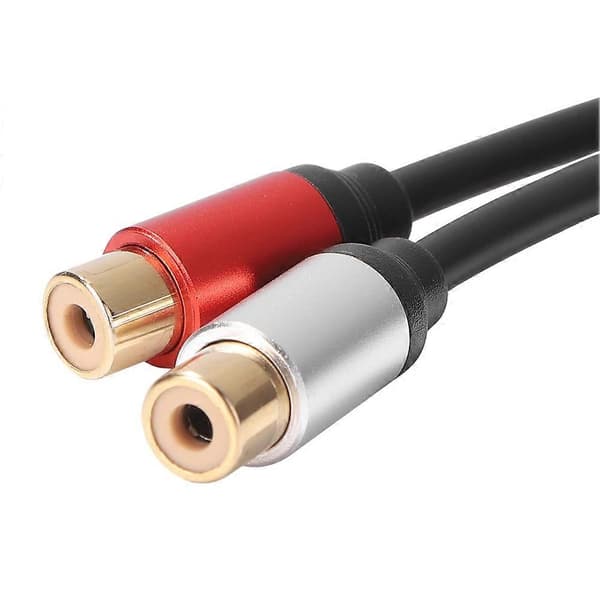 1RCA Han til 2RCA Hun Lydkabeladapter til DVD TV Laptop Bærbar RCA Lyd Y Splitter Kabel