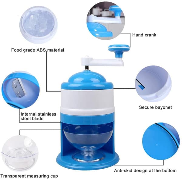 Manual Ice Shaver, Hand Crank Snow Cone Machine Ice Crusher Household Kitchen Tool
