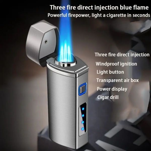Vindtæt fakkellighter Single Jet Flame cigarlighter Butan genopfyldelig gaslighter til camping