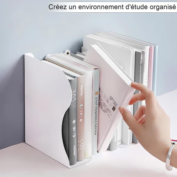 Adjustable and Sturdy Metal Bookends - Desk Organizer and Accessories for Home, School, Library