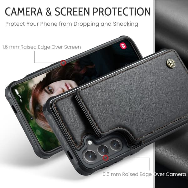 CASEME Samsung Galaxy S25 Etui RFID Stativ Sort_OF{hw} 63 63
