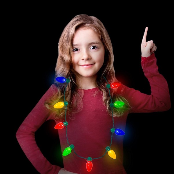 Vilkkuvat kaulakorulelut lapsille, pimeässä hehkuvat LED-lamput aikuisille, pääsiäinen ruma joulu syntymäpäivä hääraivo