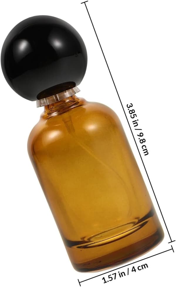 30 ml sprayflaske i ravfarget glass Bærbar påfyllbar parfymeprøve Eterisk oljetåkebeholder for reise og aromaterapi