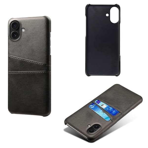 SKALO iPhone 17 PU-nahkainen korttipidike - Musta