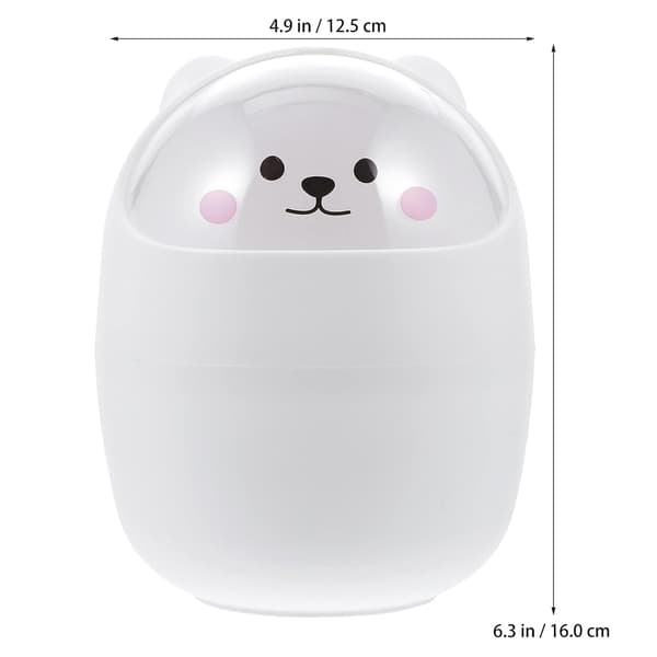 Mini Desktop Trash Can Cute Mini Trash Can with Lid Countertop White