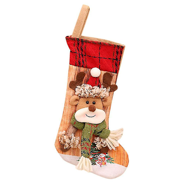 Julstrumpa Tomte Godisstrumpa Hängande Dekoration Present, C