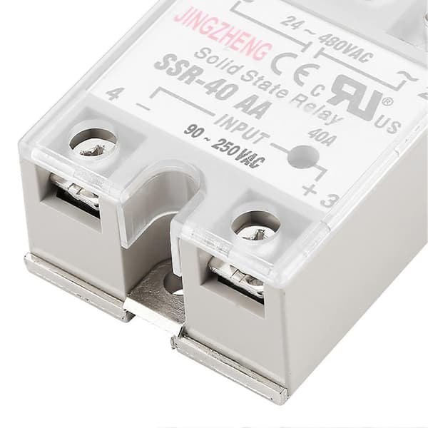 SSR 40AA 40A Solid State Relay Modul AC-AC Inngang 90-250V AC Utgang 24-480V AC