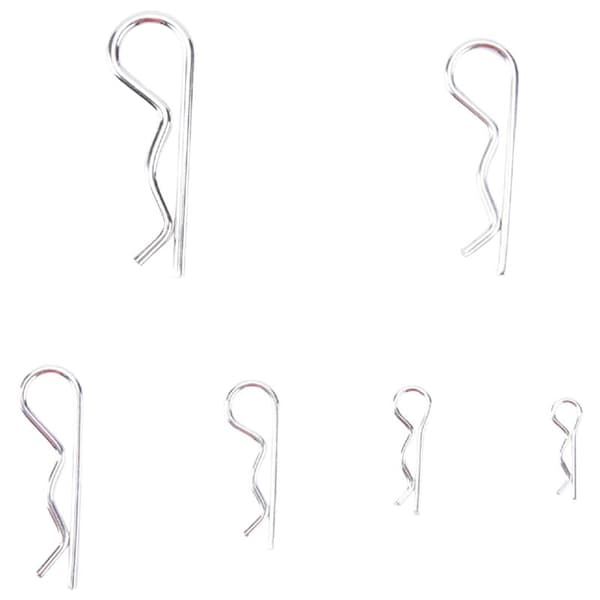 100 st M1 M1.2 M1.5 M1.8 M2 M2.5 Stål R-typ Fjäderfäste Vågig Form Split Clip Hårclips Traktorfäste för Bil
