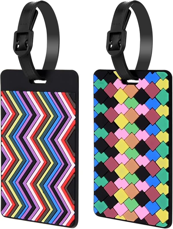 Silikonbagageetiketter, 2-pack bagageetiketter resväskor resetiketter för