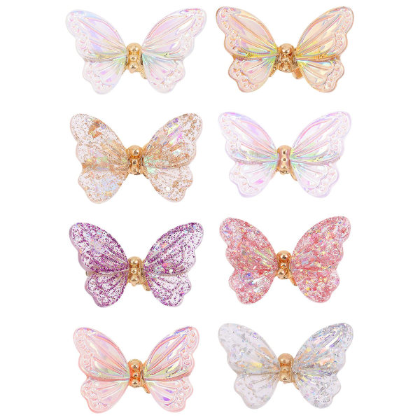 8 st Nail Rhinestone 3d Butterflies Nails Holographic Nail Decal Nail Salon Accessories Valentine D Assorted Color 1.8x1.3cm