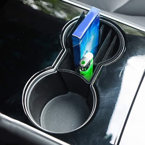 Model 3 Center Container Kopholder Konsol Container Center Opbevaringsboks Bil Kortplads Abs Sort Flokning