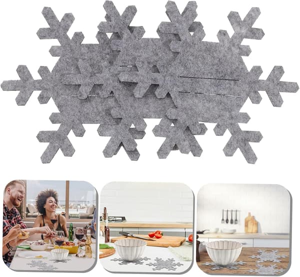 Snowflake Christmas Home Coaster Set 12-pack Heat Resistant Cups