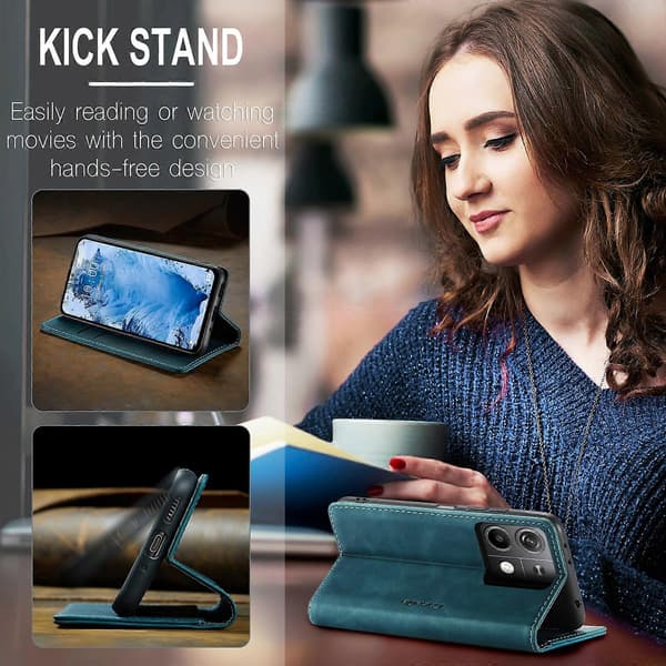 CaseMe 013 Multifunktionelt Horisontalt Flip Læder Telefoncover (Til Xiaomi Redmi Note 13 5G)