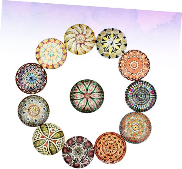 20 stk DIY smykkemateriale Glaslap til smykkefremstilling, rund flad bagside dekorativ